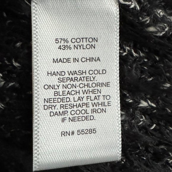 Express Fuzzy Eyelash Black White Cardigan Sweater Size M/L Like New Condition - Picture 4 of 6